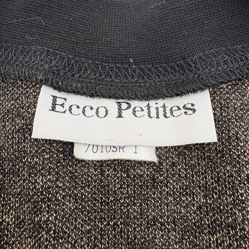 Ecco Petites Cardigan Sweater Womens Size Brown Black V Neck Pockets‎ - Picture 3 of 8